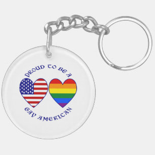Proud to be a Gay American Keychain