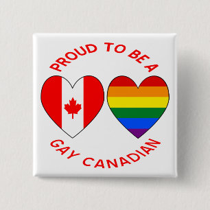 Proud to be a Gay Canadian 2 Inch Square Button