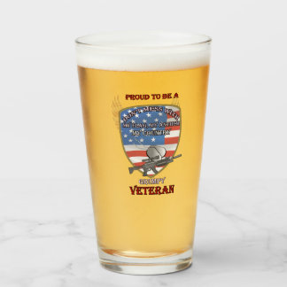 Proud To Be A Grumpy Veteran Beer Glass