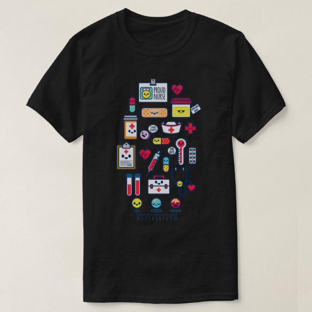 Proud To Be a Nurse Surface Pattern Design Blue 1 T-Shirt (Design Front)