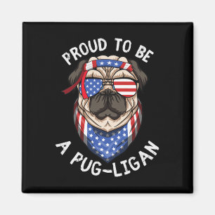 Proud To Be A Pug-lican Funny Pug Dog Republican Magnet