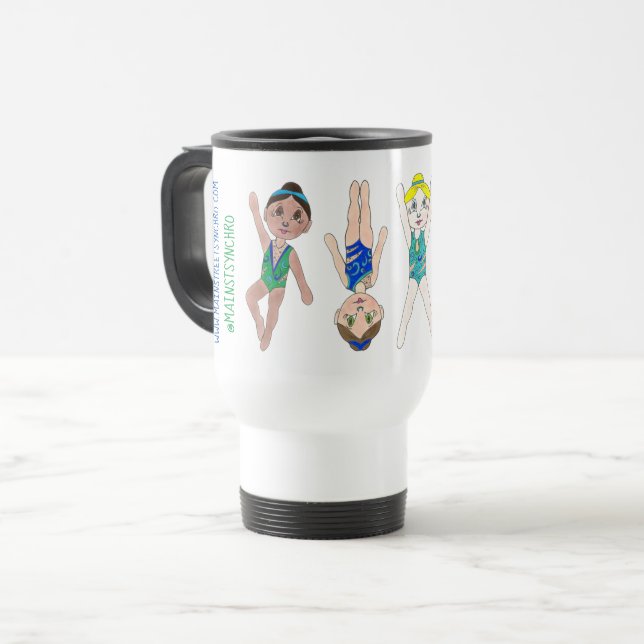 Proud to be a Swimmer Synchronized Swimming Team Travel Mug (Front Left)