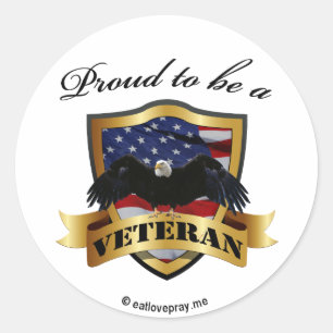 Proud to be a Veteran Classic Round Sticker