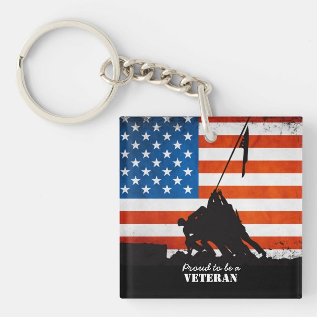 Proud to be a Veteran Keychain (Front)