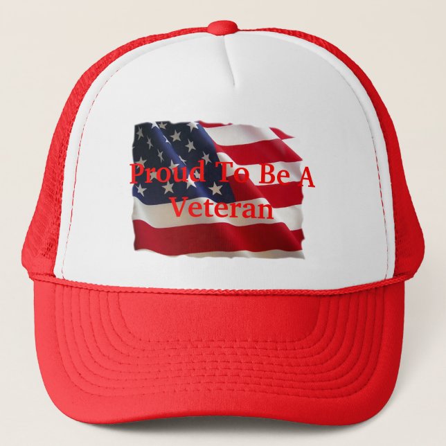 Proud to be a Veteran Trucker Hat (Front)