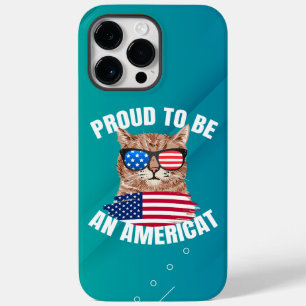 Proud To Be Americat Cat USA Flag Happy Fourth 4th Case-Mate iPhone 14 Pro Max Case