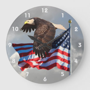 PROUD TO BE AN AMERICAN 2 LARGE CLOCK