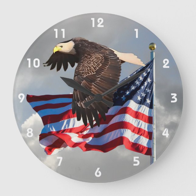 PROUD TO BE AN AMERICAN 2 LARGE CLOCK (Front)