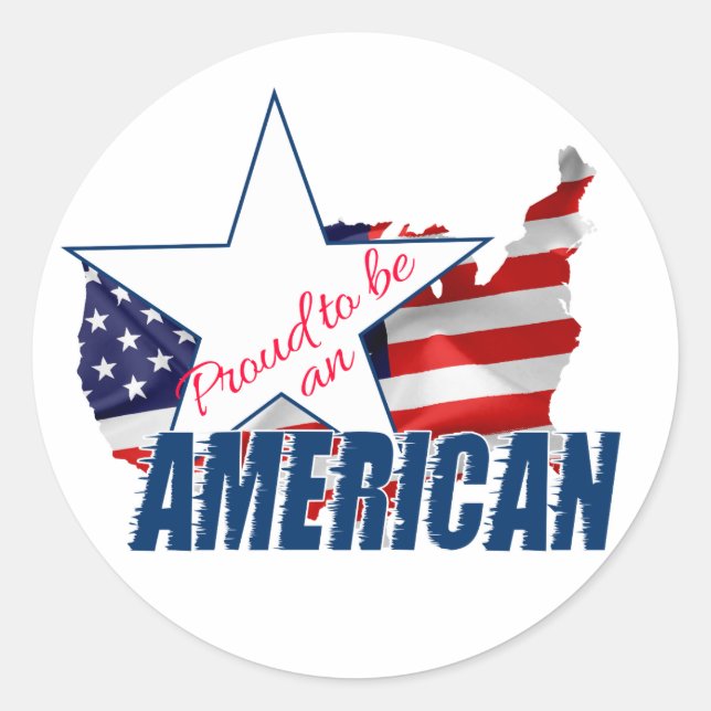 Proud to be an American Classic Round Sticker (Front)