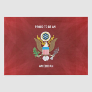 "Proud to be an American," red, white and blue, Tissue Paper