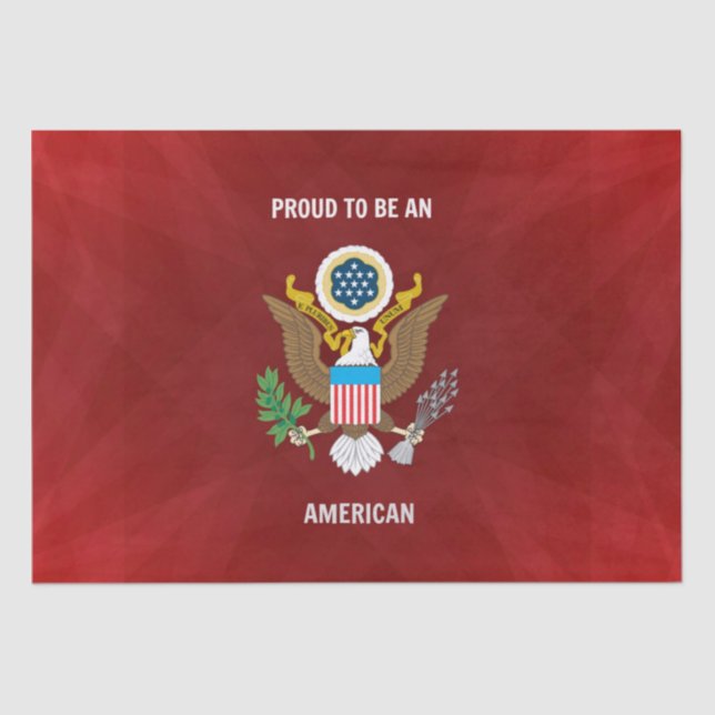 "Proud to be an American," red, white and blue, Tissue Paper (Front)