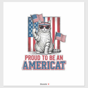 Proud To Be An Americat Patriotic Cat Shirt_1