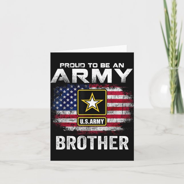 Proud To Be An Army Brother With American Flag Gif Card (Front)