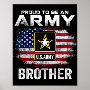 Proud To Be An Army Brother With American Flag Gif Poster