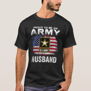 Proud To Be An Army Husband With American Flag Gif T-Shirt