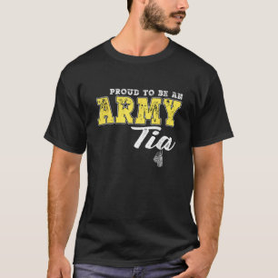 Proud To Be An Army Tia US Flag Dog Tags Military  T-Shirt