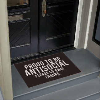 Proud To Be Antisocial Funny Introvert Doormat
