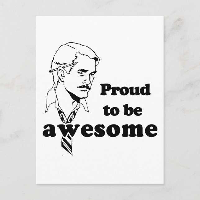 Proud to be Awesome retro Postcard (Front)