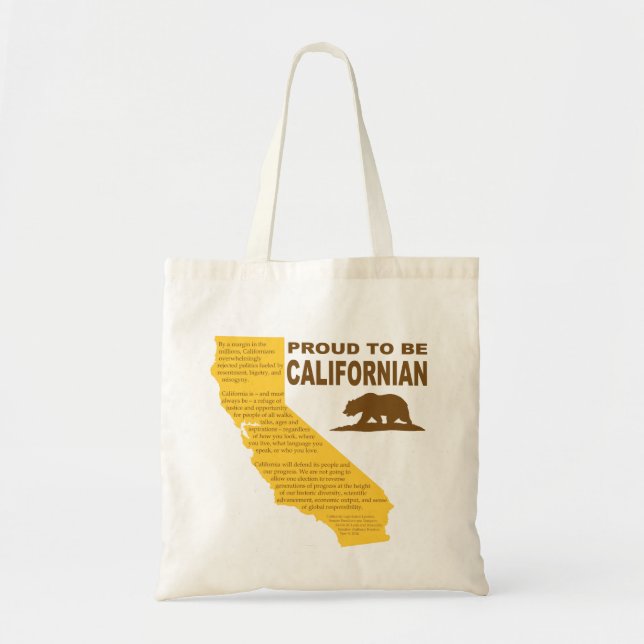 Proud to be Californian Tote Bag LT (Front)