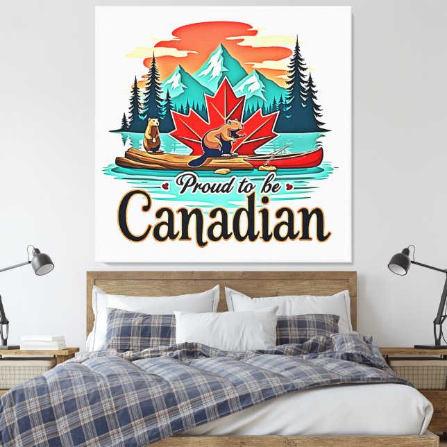 Proud to be Canadian Canvas Print (Insitu(Bedroom))