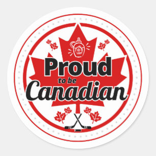 Proud to be Canadian Classic Round Sticker