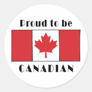 Proud To Be Canadian Classic Round Sticker
