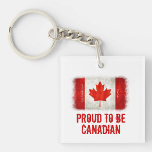 Proud to be Canadian Flag  Keychain