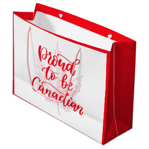 Proud to be Canadian Maple Leaf   Canada Day Large Gift Bag