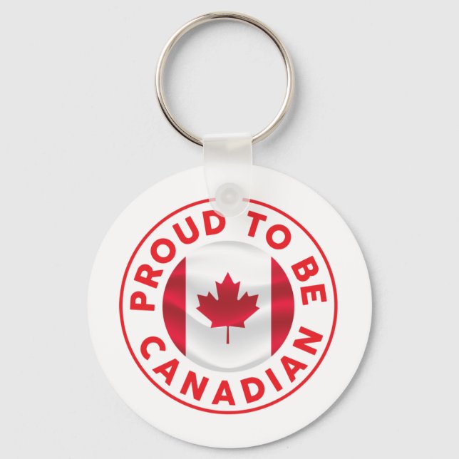 Proud to be canadian pride Flag T-Shirt Trucker Ha Keychain (Front)