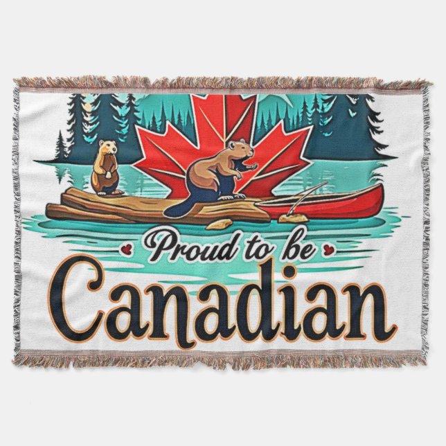 Proud to be Canadian Throw Blanket (Front)