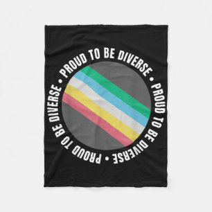 Proud To Be Diverse Disability Pride Flag Neurodiv Fleece Blanket