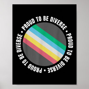 Proud To Be Diverse Disability Pride Flag Neurodiv Poster