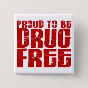 Proud To Be Drug Free 2 2 Inch Square Button