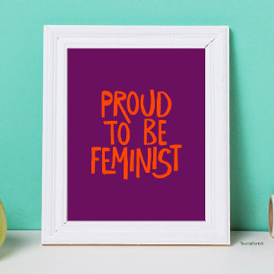 Proud To Be Feminist Pride Hand-Lettered Typo Poster