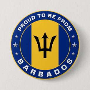 Proud To Be From Barbados 3 Inch Round Button