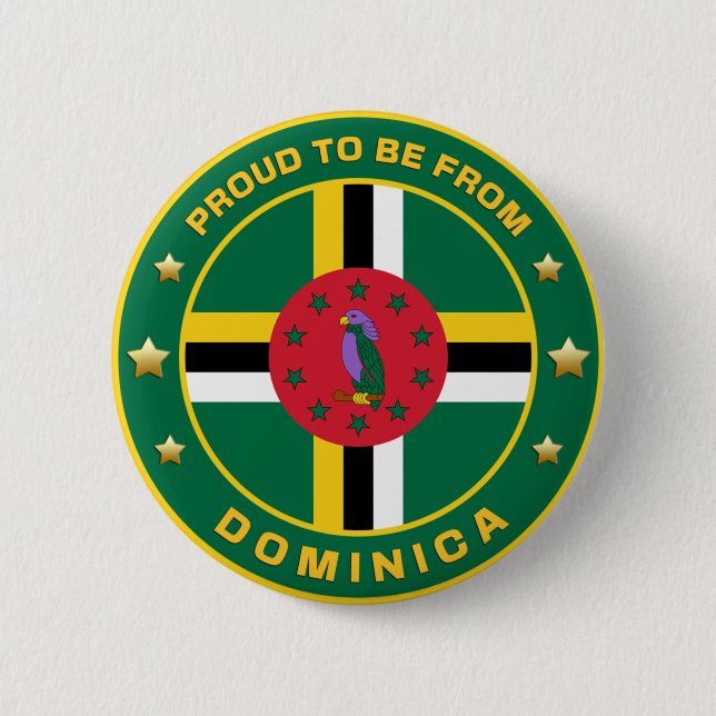 Proud To Be From Dominica 2 Inch Round Button (Front)