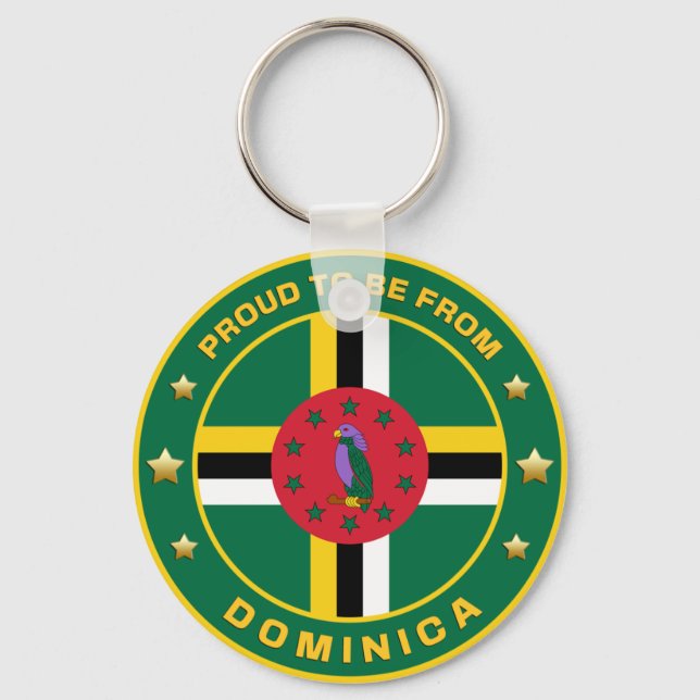 Proud To Be From Dominica Keychain (Front)