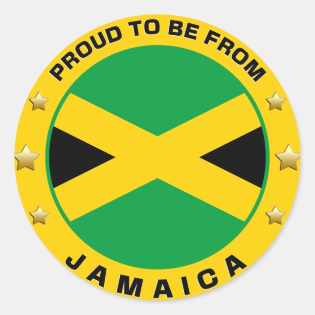 Proud To Be From Jamaica Classic Round Sticker (Front)