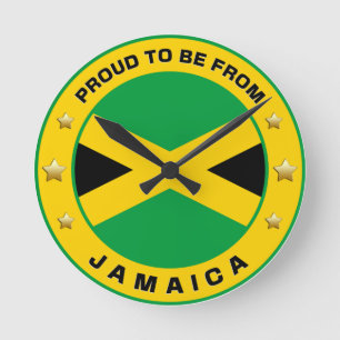 Proud To Be From Jamaica Round Clock
