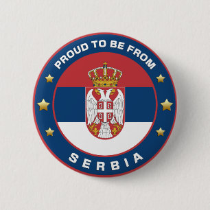Proud To Be From Serbia 2 Inch Round Button