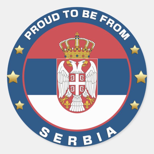 Proud To Be From Serbia Classic Round Sticker (Front)