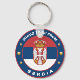Proud To Be From Serbia Keychain
