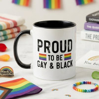 Proud To Be Gay And Black Rainbow Pride Quote