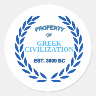 Proud to be Greek -Property of Greek Civilization Classic Round Sticker