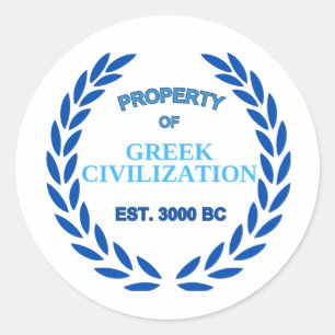 Proud to be Greek -Property of Greek Civilization Classic Round Sticker