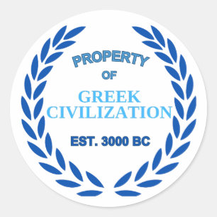 Proud to be Greek -Property of Greek Civilization Classic Round Sticker