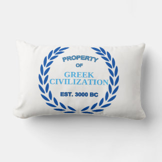 Proud to be Greek -Property of Greek Civilization Lumbar Pillow