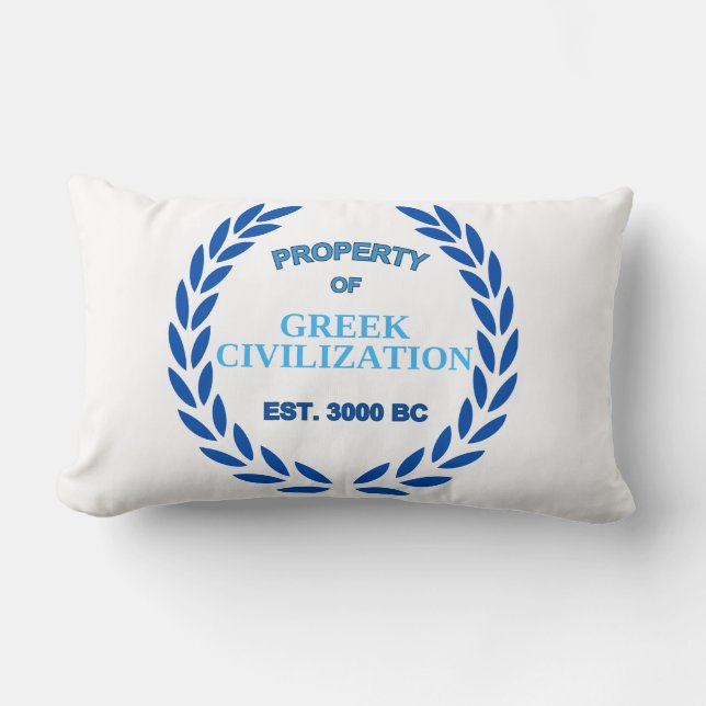Proud to be Greek -Property of Greek Civilization Lumbar Pillow (Front)