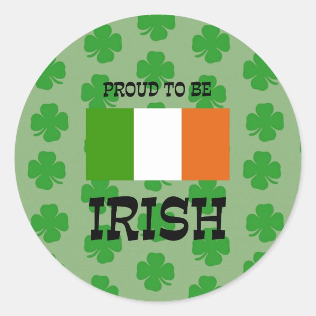 Proud to be Irish Classic Round Sticker (Front)