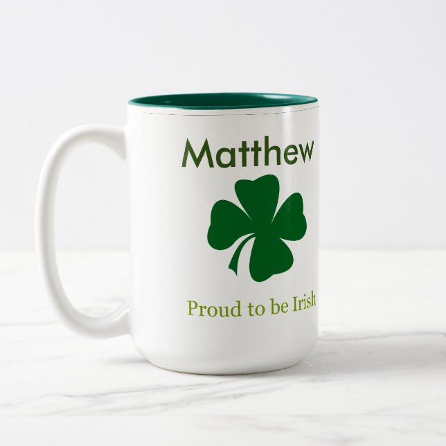 Proud to be Irish Personalized Coffee Mug Gift (Left)